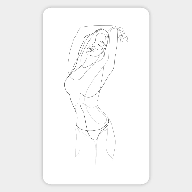 MV - single line woman's figure drawing Sticker by addillum